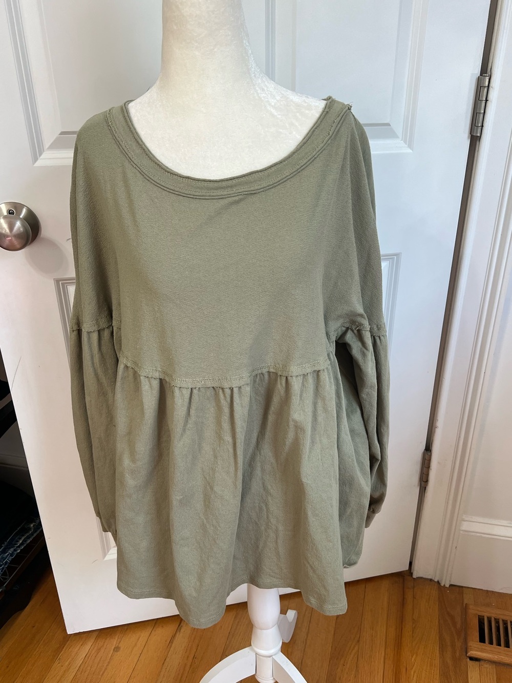 Olive Green Peplum Top
